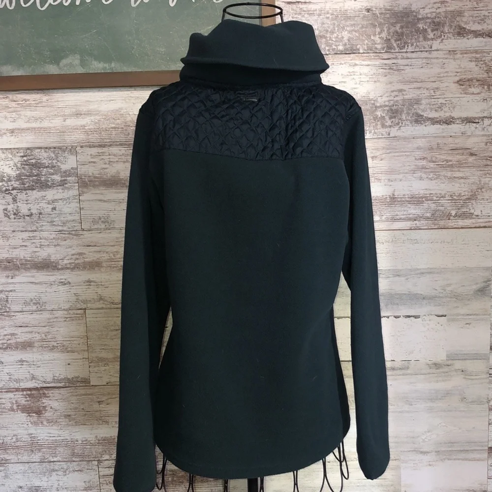 Columbia blue cowl neck sweatshirt size medium fleece quilted pattern fleece - Picture 6 of 7